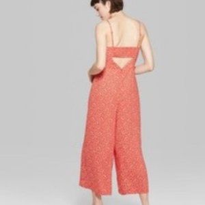 Wild Fable Red Floral Sleeveless Jumpsuit